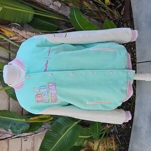 Stoney Clover Lane Mint Green & White Varsity Bomber Jacket